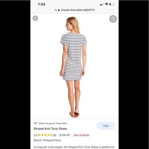 Vineyard vines white striped tunic dress